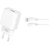 XO sieninis įkroviklis CE02D QC 3.0 18W 1x USB baltas + Lightning laidas