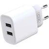 XO sieninis įkroviklis CE02C 2x USB 2,1A baltos spalvos