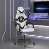 Žaidimų kėdė, baltos ir juodos spalvos, dirbtinė oda
