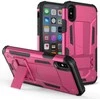 Zizo Hybrid Transformer Cover - Tough dėklas skirtas Apple iPhone X with Kickstand Hot Rožinė/Juodas