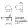 Juodos spalvos į spintelę montuojamas gartraukis Baraldi BLOCK Star Plus 72 cm 700m3/h