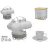 6 puodelių su lėkštutėmis ir stovu rinkinys, 20,5 x 19 x 15 cm, KITCHEN&GO