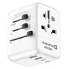 Evelatus 651DCPro 2in1 Pasaules 160 valstu barošanas adapteris un PD 35W lādētājs 3x USB-C / 2x USB Balts