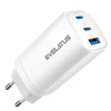 Evelatus 65W Max greitas įkroviklis EU USB-C1/USB-C1/USB-A Baltas