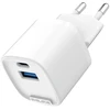 Įkroviklis Evelatus QuickVolt 1x USB-A 1x USB-C 20W Balta (RLC-542)