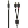Nedis Stereo Audio kabelis jack 3.5 mm (M) - 2x RCA (F) 0.20 m juoda