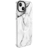Dėklas Evelatus Apple iPhone 15 Plus PC+TPU With MagSafe Customized Print Marble Baltas