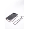 Dėklas Evelatus Apple iPhone 11 Pro Max Silicone Transparent with Necklace TPU Strap Sidabrinis