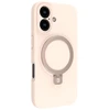 Evelatus iPhone 16 Premium Magsafe ar Statīvu Soft Touch Silikona Aizsargapvalks Rozā Smiltis