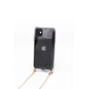 Dėklas Evelatus Apple iPhone 11 Pro Silicone Transparent with Necklace TPU Strap Gold