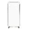 Dėklas Evelatus Samsung Galaxy A10 Silicone Transparent with Necklace TPU Strap Sidabrinis