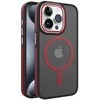 Dėklas „iLike Apple iPhone 15 Pro Max“ galinis dangtelis su dvigubu metaliniu rėmeliu ir „MagSafe“ dėklu Raudona (prekės kodas: ILIAPP15PMMMGR)