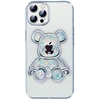 iLike Tylny pokrowiec Apple iPhone 15 Pro Max Silikoninis dėklas Print Desire Bear Sidabrinis ILIAPP15PMPDBS
