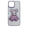 iLike Tylny pokrowiec Apple iPhone 13 Silikoninis dėklas Print Desire Bear Violetinė ILIAPP13PDBPR
