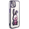 iLike Tylny pokrowiec Apple iPhone 15 Silikoninis dėklas Print Desire Rabbit Violetinė (ILIAPP15PDRPP)