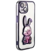 iLike Tylny pokrowiec Apple iPhone 15 Silikoninis dėklas Print Desire Rabbit Violetinė (ILIAPP15PDRPP)