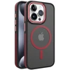 Dėklas „iLike Apple iPhone 15 Pro Max“ galinis dangtelis su dvigubu metaliniu rėmeliu ir „MagSafe“ dėklu Raudona (prekės kodas: ILIAPP15PMMMGR)