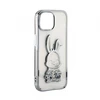 iLike Tylny pokrowiec Apple iPhone 15 Silikoninis dėklas Print Desire Rabbit Sidabrinis ILIAPP15PDRPS