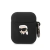 Karl Lagerfeld KLA2RUNIKK AirPods 1/2 dėklas juodos spalvos Silicone Karl Head 3D