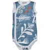 Cocoon Sale! Lodger Romper Botanimal cotton sleeveless bodysuit Ocean 68 cm RF 074_68