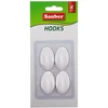 PNY Sauber Kabliukai 4vnt 2,3x4cm, ovalios baltos
