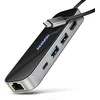 AXAGON HMC-6GLN 2x USB-A 5Gbps, 1x USB-C 5Gbps, 4K/60Hz HDMI, RJ-45, USB 3.2 Gen 1 šakotuvas, PD 100W, 20 cm USB-C laidas