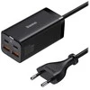 Baseus GaN3 Pro greitas universalus įkroviklis GaN 2 x C tipo USB / 2x USB 100W PD3.0, QC4.0+, AFC, juodas (CCGP000101)