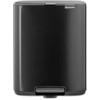 Brabantia atkritumu tvertne ar pedāli Bo, 12l, matēta melna