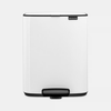 Brabantia Bo šiukšliadėžė su pedalu, 12 l, balta