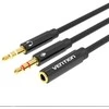 Vention 2x 3.5 mm kištukinis ir 4 polių lizdas 3.5 mm garso kabelis 0.3 m ventiliacijos BBTBY juodas