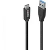 USB Kabelis - LINDY 0.5m USB 3.2 Type A to C 10Gbps TPE juodas