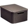 Plastikinė dėžė su dangčiu Style Box Rattan M Curver 18L/39x29x18.7cm tamsiai ruda