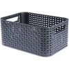 Plastikinis krepšys CURVER RATTAN STYLE, S, tams. pilkos sp., 29 x 20 x h13 cm, 6 l