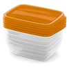 Curver Set of food dishes rectangular 5x0.5L Vedo transparent oranžinis