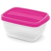 Curver Set of food containers rectangular 2x1.3L Vedo transparent pink