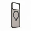 Aizmugurējais vāciņš Evelatus Apple iPhone 18 Pro Shield Case With MagSafe & Stand Matte Ring Smoke Pilkas