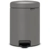 Brabantia Šiukšlių dėžė 5L su pamina NewIcon, mineral concrete pilkas