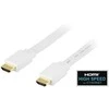DELTACO plokščias HDMI kabelis 4K, UltraHD, 60Hz, 0.5m 19-pin ha-ha, baltas HDMI-1005H