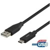 USB-C į USB-A kabelį, 1m, 3A, USB 2.0, juodas DELTACO / USBC-1004M