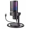 Fifine A9 RGB mikrofonas žaidimams | podcast'ai | upeliai | trikojis | juodas