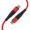 Fusion Fishbone USB-C kabelis ar USB-C 65W 3A 1 5 m raudona