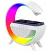 Elight G formas skaļruņa lampa ar RGB LED apgaismojumu un bezvadu viedierīču uzlādes ierīci balts