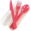 Style Cutlery set in a transparent box Foody assorted, transparent/mėlynas/žalias/pink