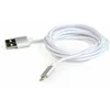 GEMBIRD CCB-mUSB2B-AMLM-6-S Gembird USB–8 kontaktų kabelis, medvilninis pintas, metalinės jungtys, 1,8 m, sidabrinis