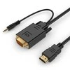 GEMBIRD A-HDMI-VGA-03-10 HDMI į VGA ir garso adapterio kabelis vienas prievadas 3m juodas