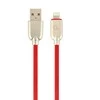 GEMBIRD CC-USB2R-AMLM-2M-R Gembird Premium guminis 8 kontaktų įkrovimo ir duomenų kabelis, 2m, raudonas
