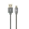 GEMBIRD CC-USB2S-AMmBM-2M-BG Gembird Premium spiralinis metalinis Micro USB įkrovimo ir duomenų kabelis, 2 m, metalinis-pilkas