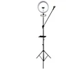 iLike S12 LED 20W Selfie 31cm Gredzena Gaisma Lampa + Statīvs 2.1m + Plaukts & 3x telefona / mikrofona turētājs Melns
