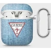 Guess apsauginis dėklas GUACA2TPUJULLB džinsų kolekcija AirPods 1/2 mėlyna
