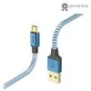 Hama 00201555 Reflective Charging Cable, USB-A - Micro-USB 1.5m Nylon mėlynas